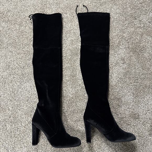 Stuart Weitzman Highland Nero Stretch Velvet Over-the-Knee Boot sz 8 New Imperf - Picture 6 of 16
